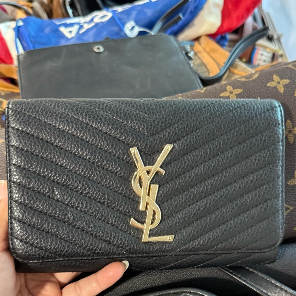 YSL Black Quilted Wallet